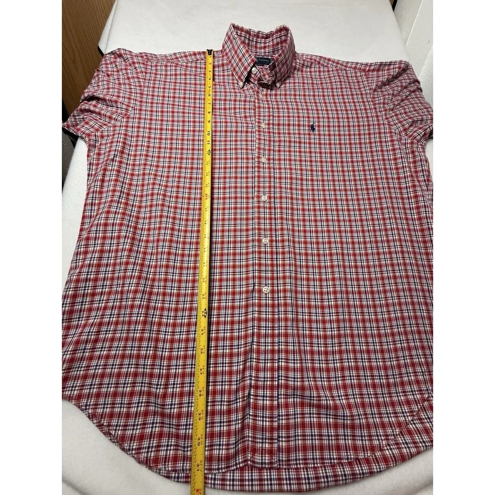 Ralph Lauren Blake Shirt Mens Large Red Plaid Cotton Button Down Long Sleeve L
